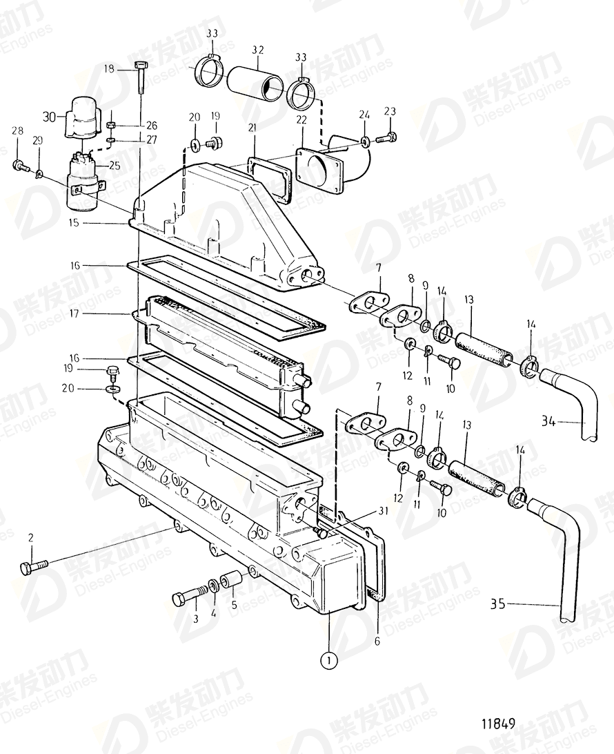 volvo penta Gasket 424610 Drawing volvo penta Gasket 424610 Drawing